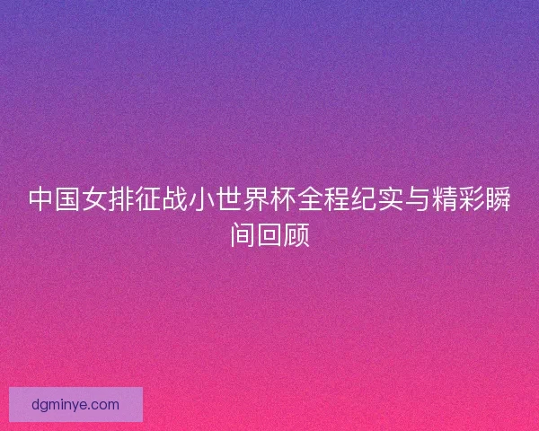 中国女排征战小世界杯全程纪实与精彩瞬间回顾