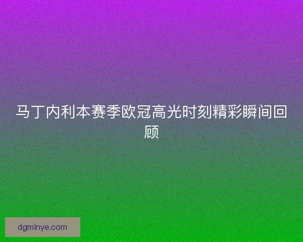 马丁内利本赛季欧冠高光时刻精彩瞬间回顾