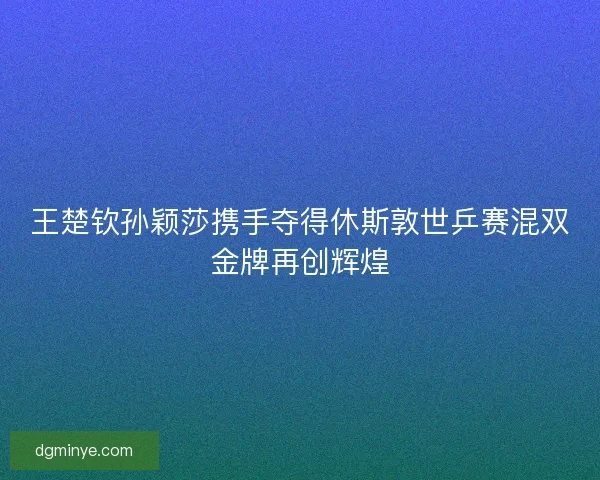 王楚钦孙颖莎携手夺得休斯敦世乒赛混双金牌再创辉煌